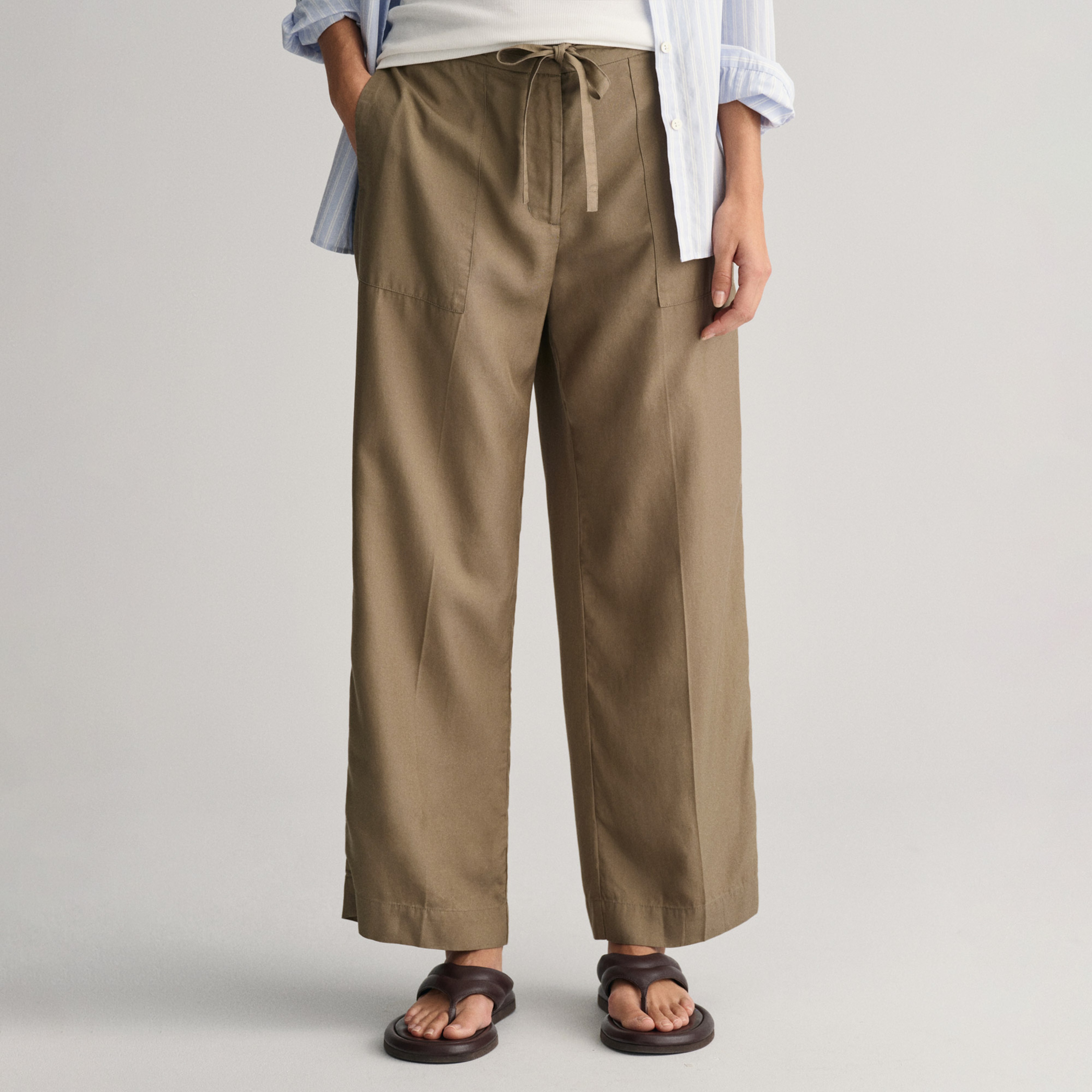 GANT Kadın Yeşil Regular Fit Pantolon