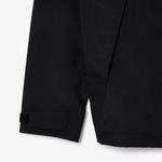 Erkek Regular Fit Kapüşonlu Siyah Yağmurluk