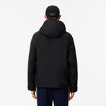 Erkek Regular Fit Kapüşonlu Siyah Yağmurluk