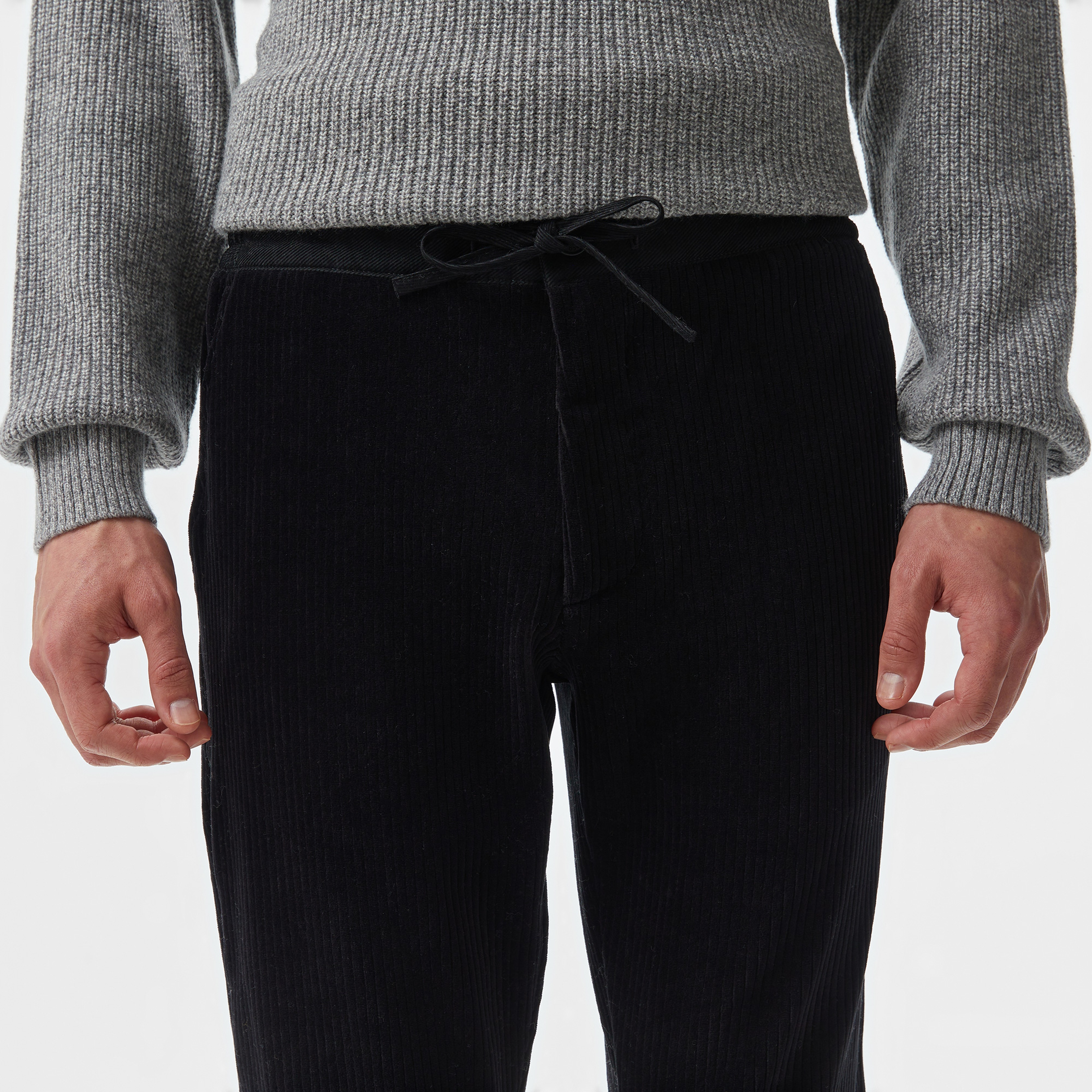 Erkek Tapered Fit Chino Siyah Pantolon