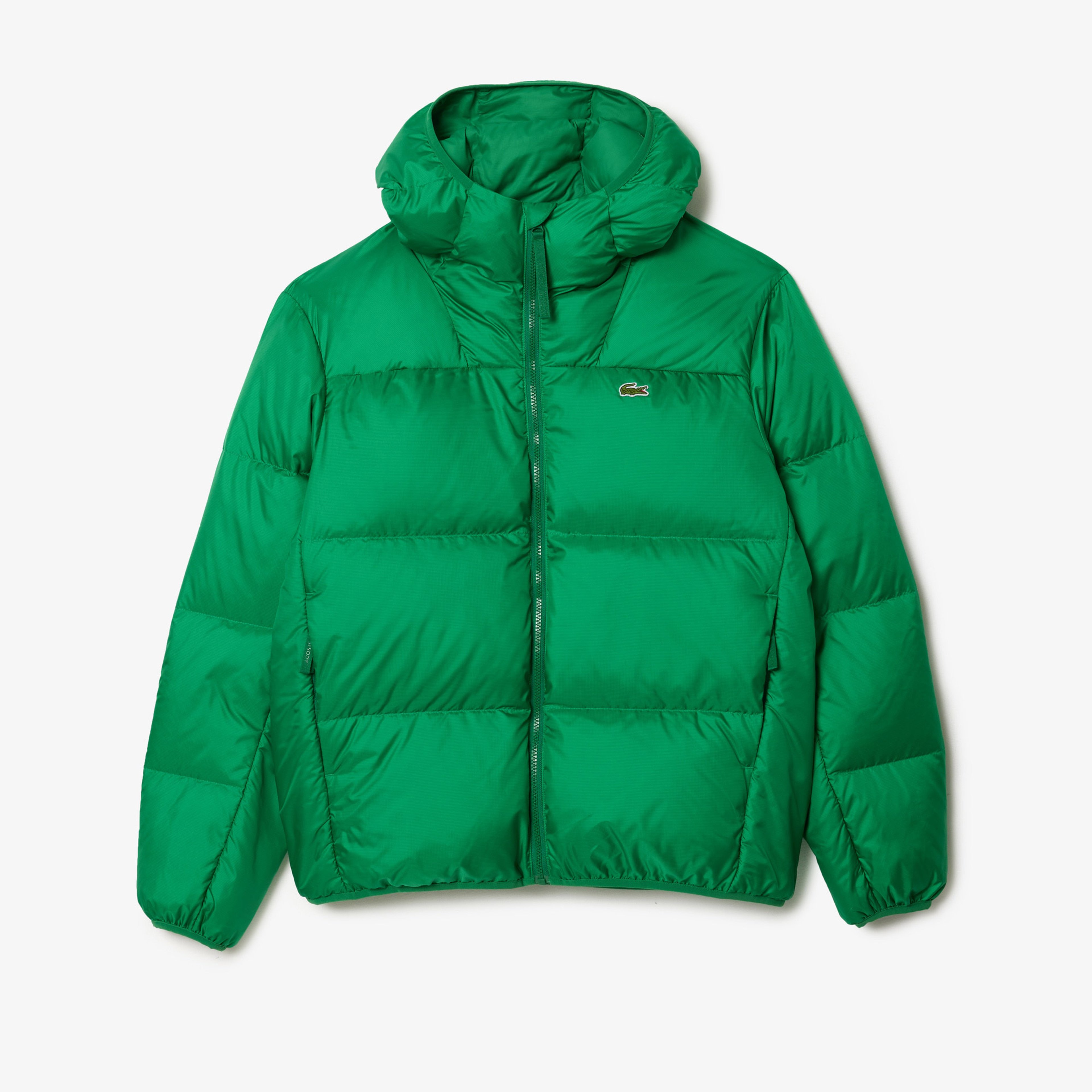 Erkek Relaxed Fit Kapüşonlu Yeşil Şişme Mont