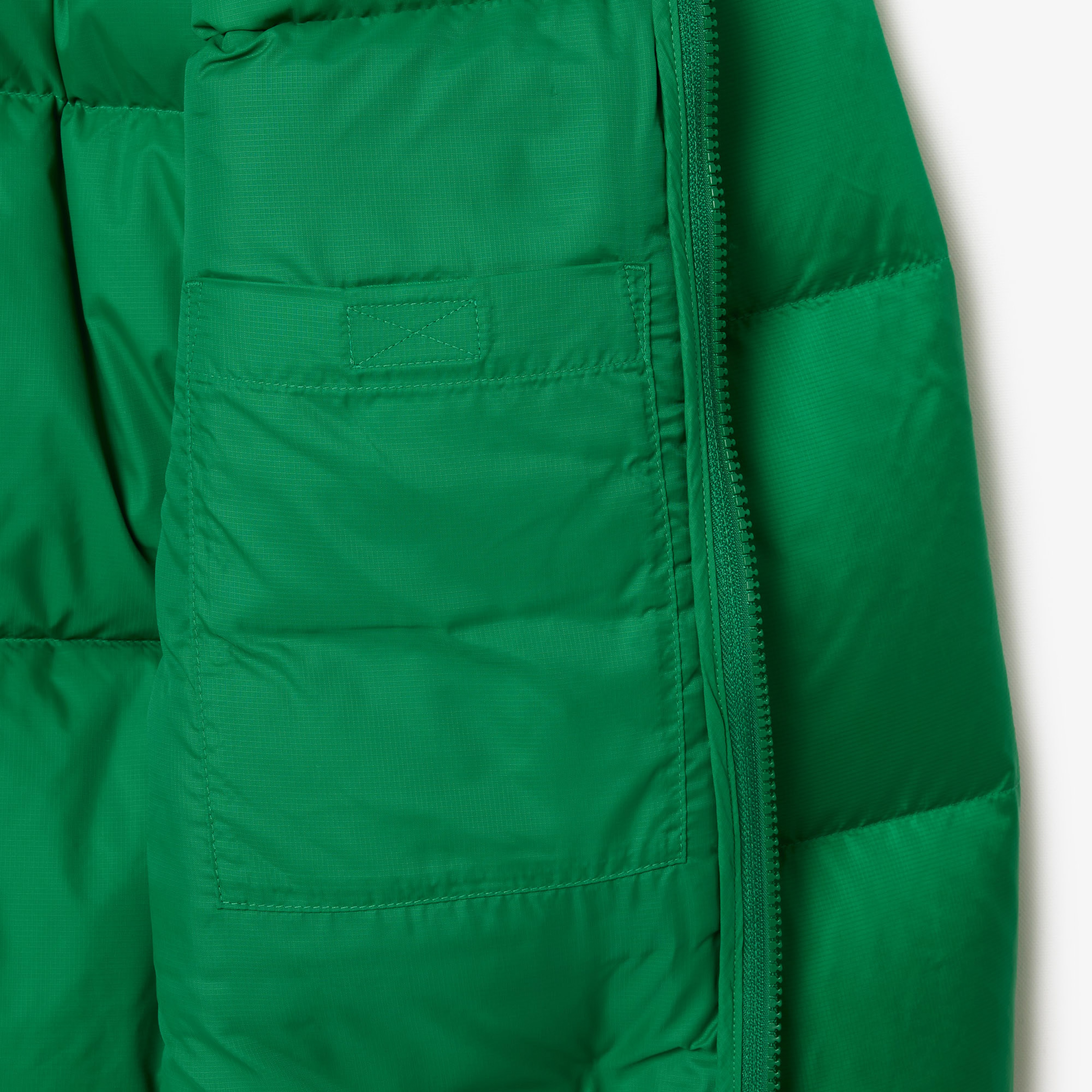 Erkek Relaxed Fit Kapüşonlu Yeşil Şişme Mont