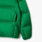 Erkek Relaxed Fit Kapüşonlu Yeşil Şişme Mont