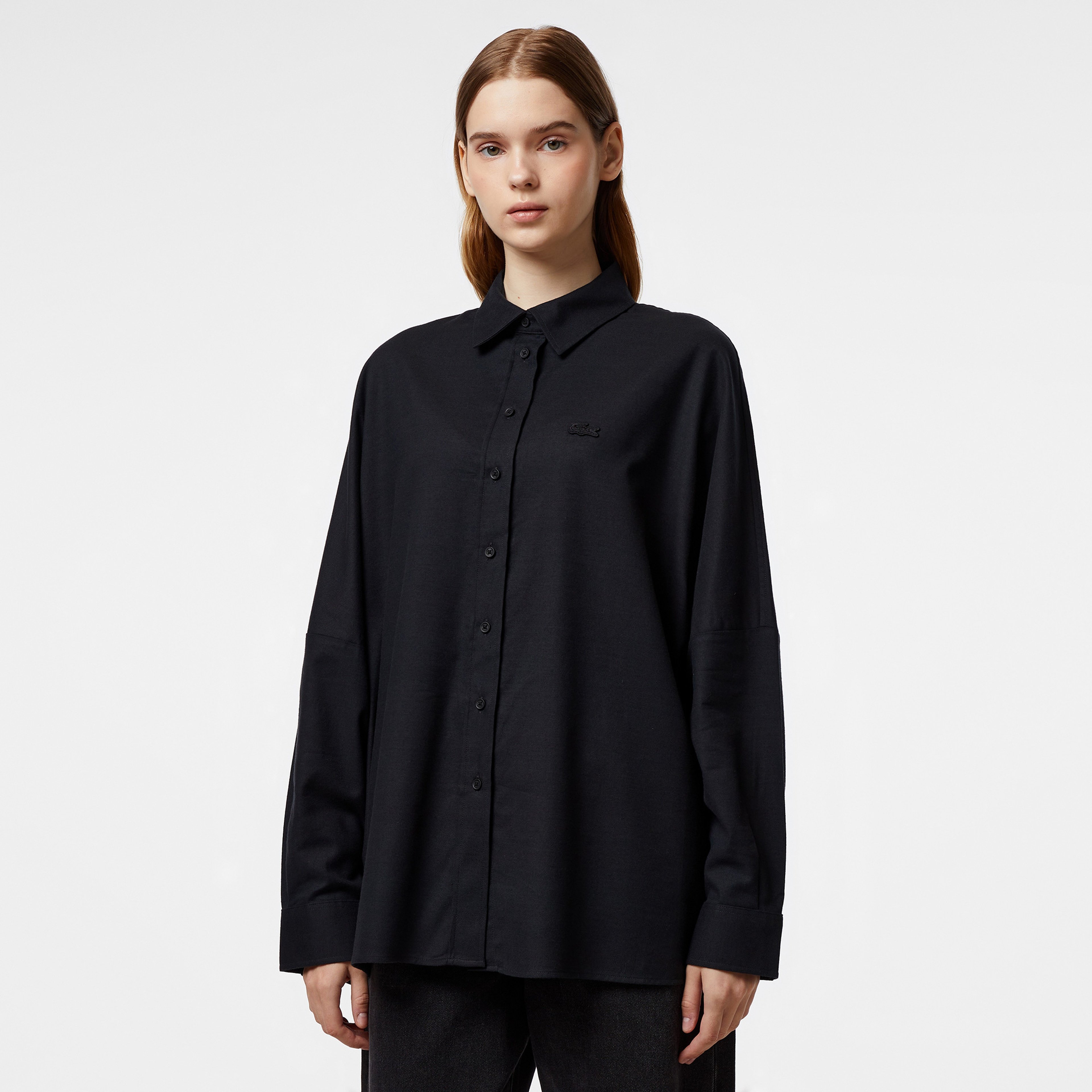 Kadın Loose Fit Siyah Gömlek