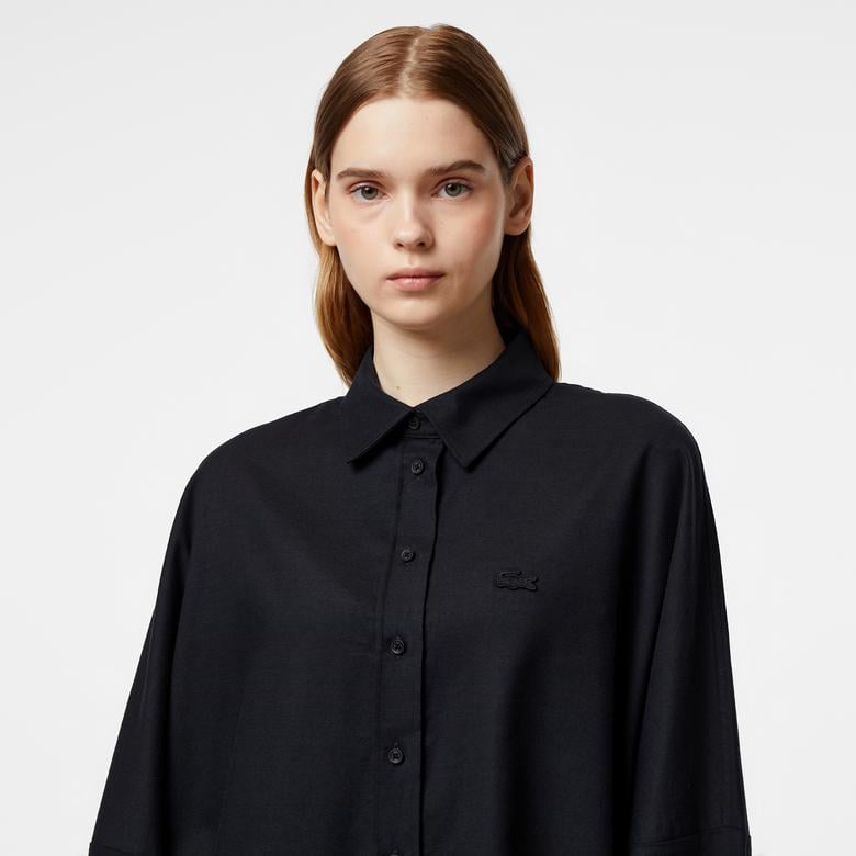 Kadın Loose Fit Siyah Gömlek