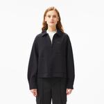 Kadın Relaxed Fit Kapüşonlu Siyah Ceket