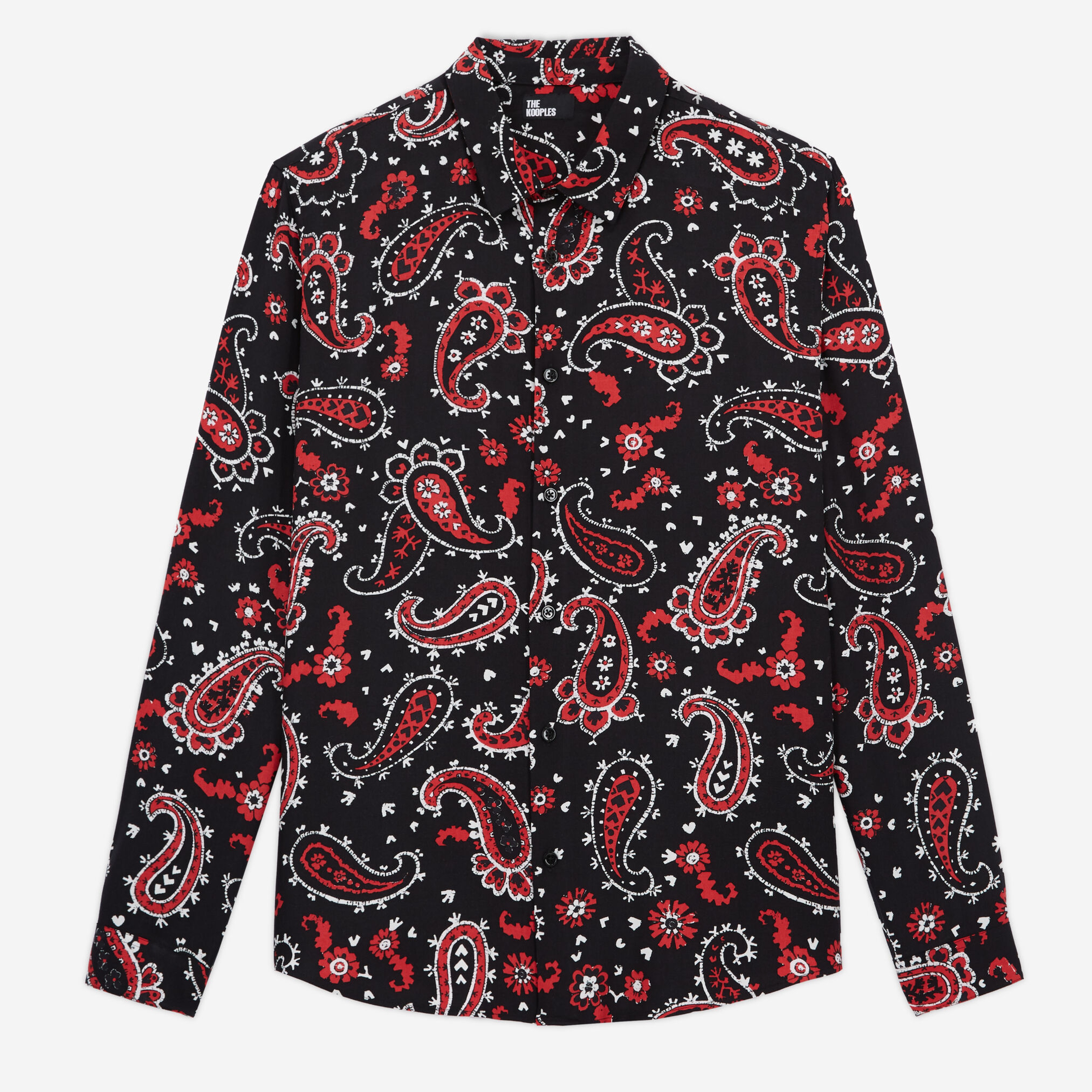 ERKEK BASKILI SİYAH GÖMLEK