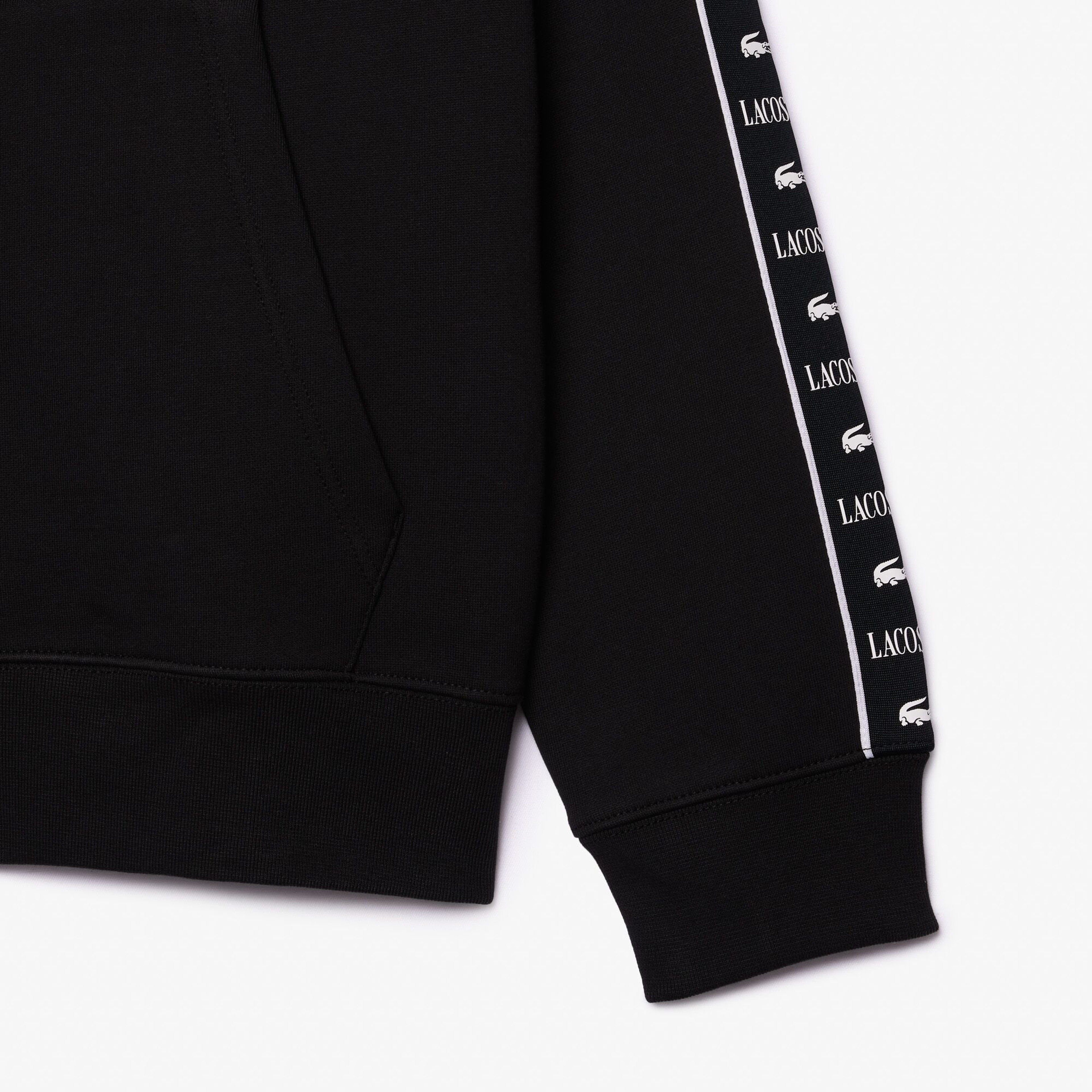 Erkek Classic Fit Kapüşonlu Baskılı Siyah Sweatshirt