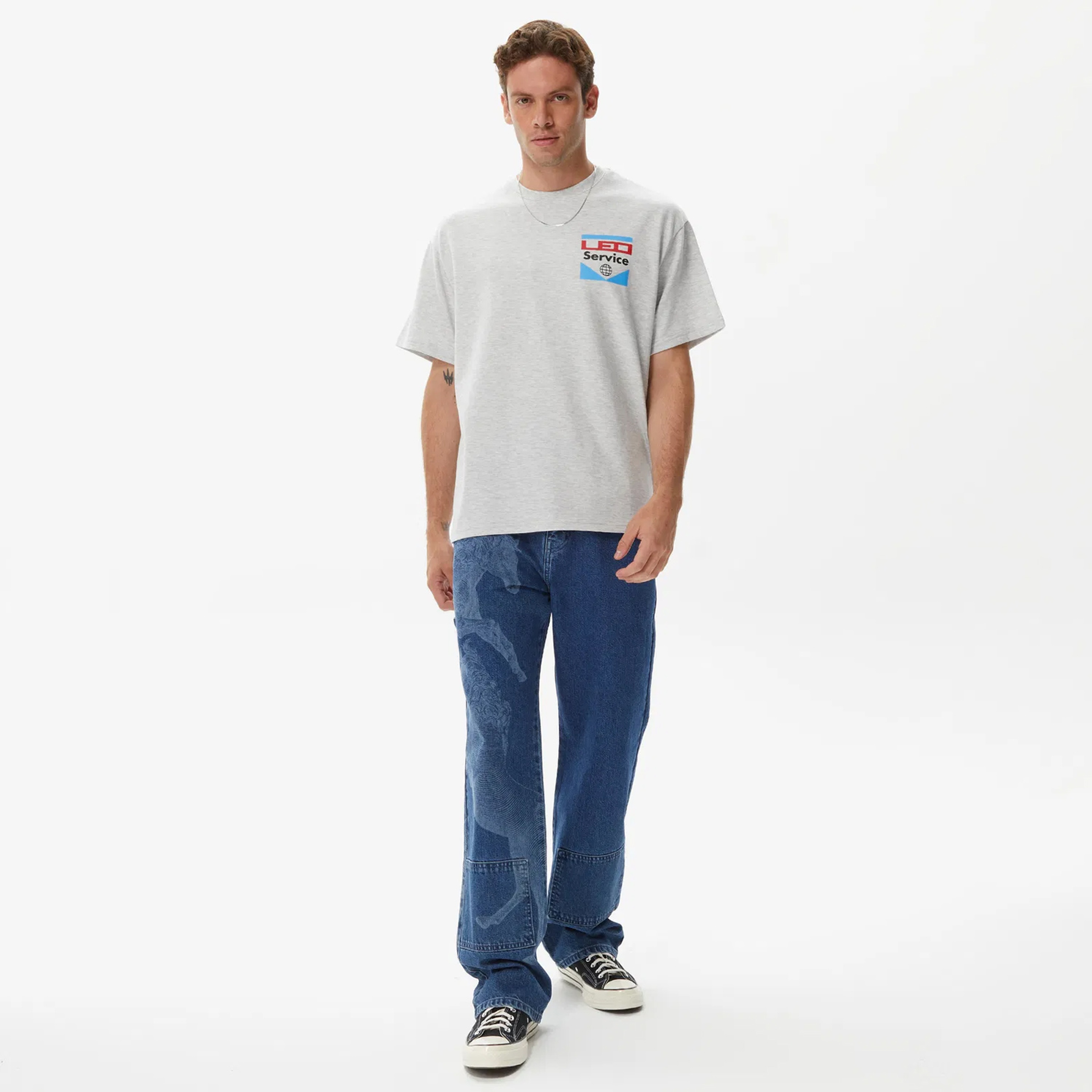 Leo Service Erkek Gri T-Shirt