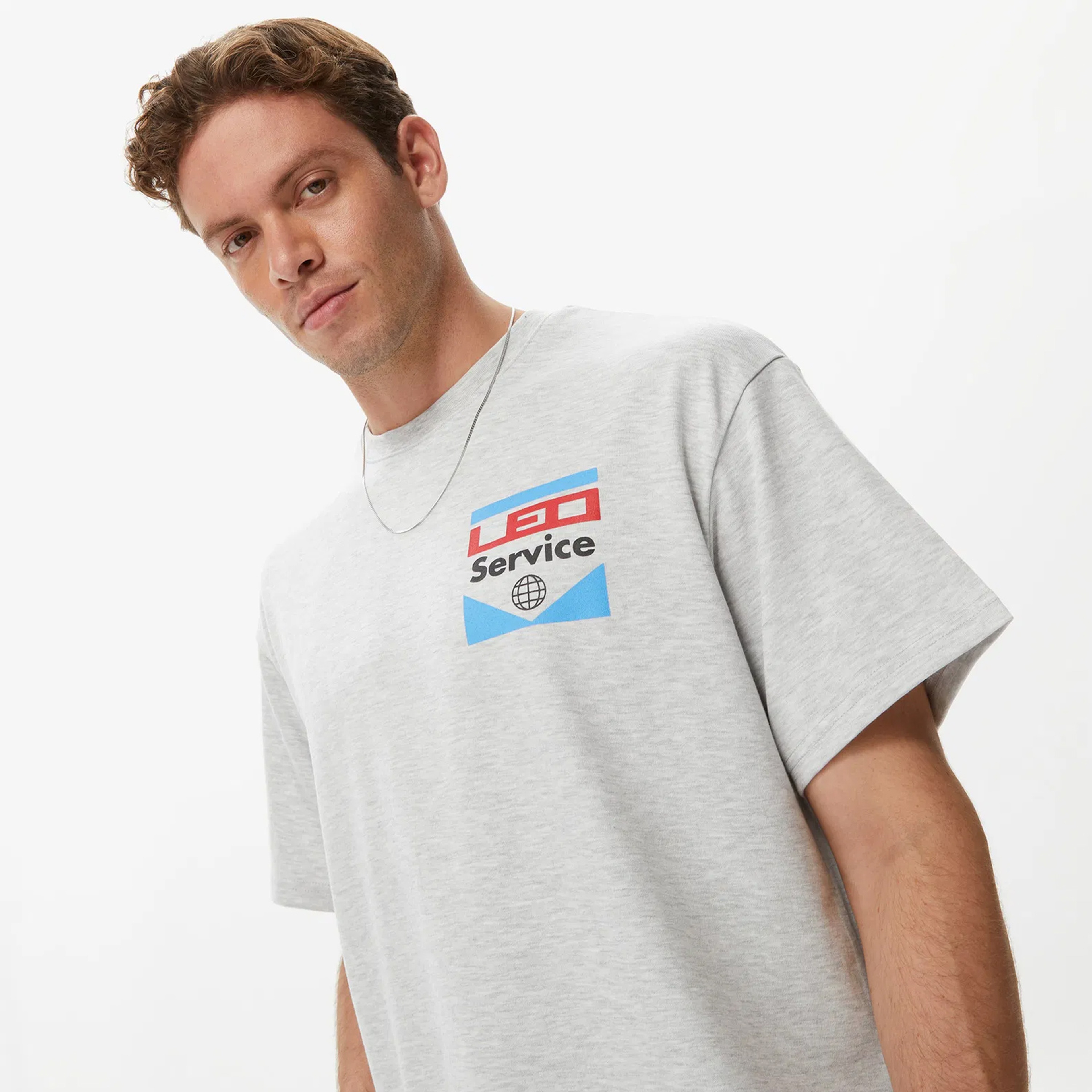 Leo Service Erkek Gri T-Shirt