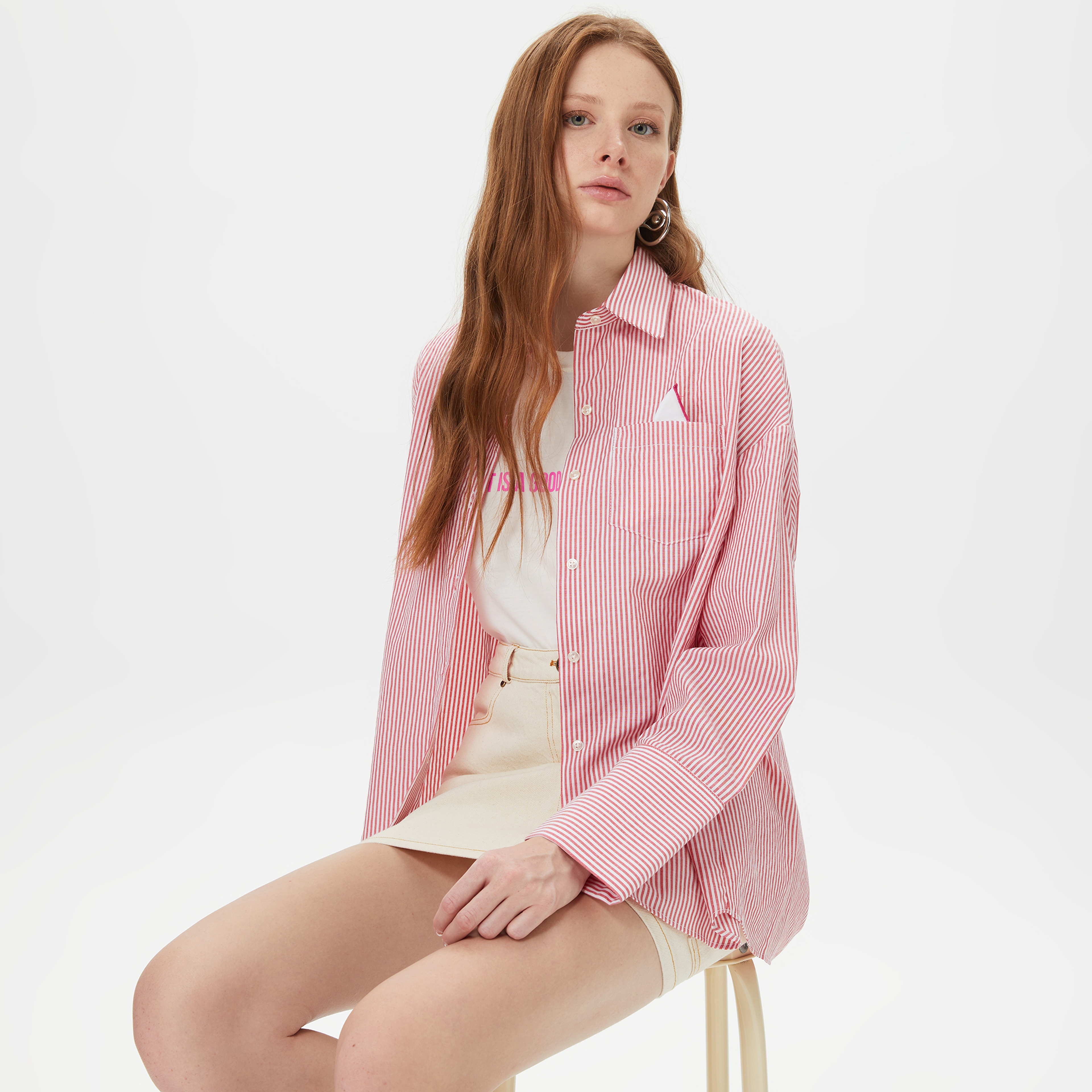 Sorbe Kadın Kırmızı Gömlek