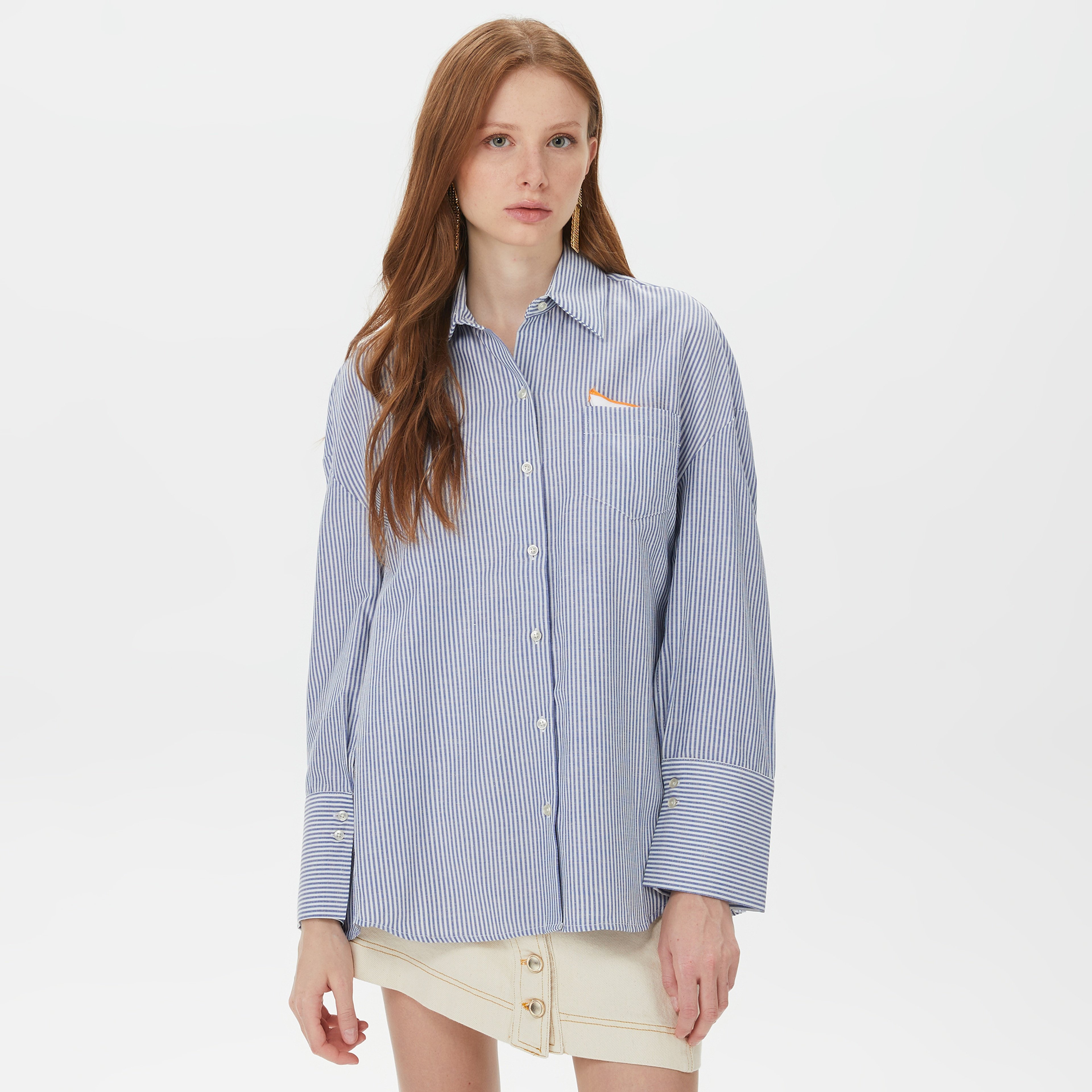 Sorbe Kadın Mavi Gömlek