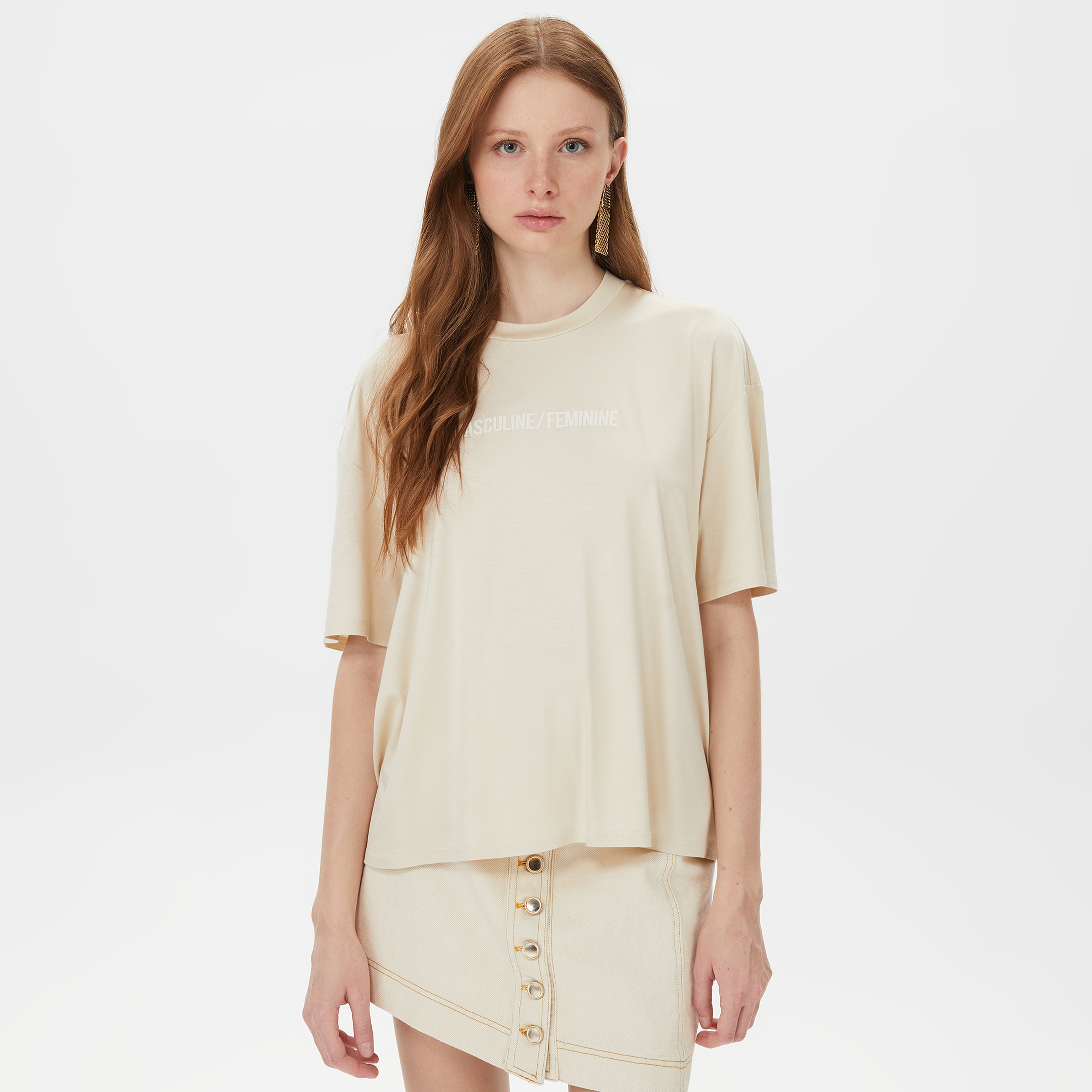 Sorbe Kadın Bej T-Shirt