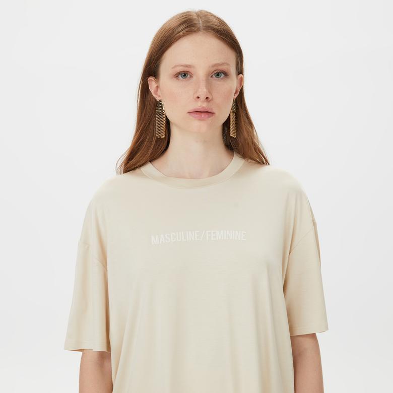 Sorbe Kadın Bej T-Shirt