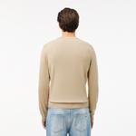 Erkek Regular Fit Bisiklet Yaka Organik Pamuk Krem Kazak