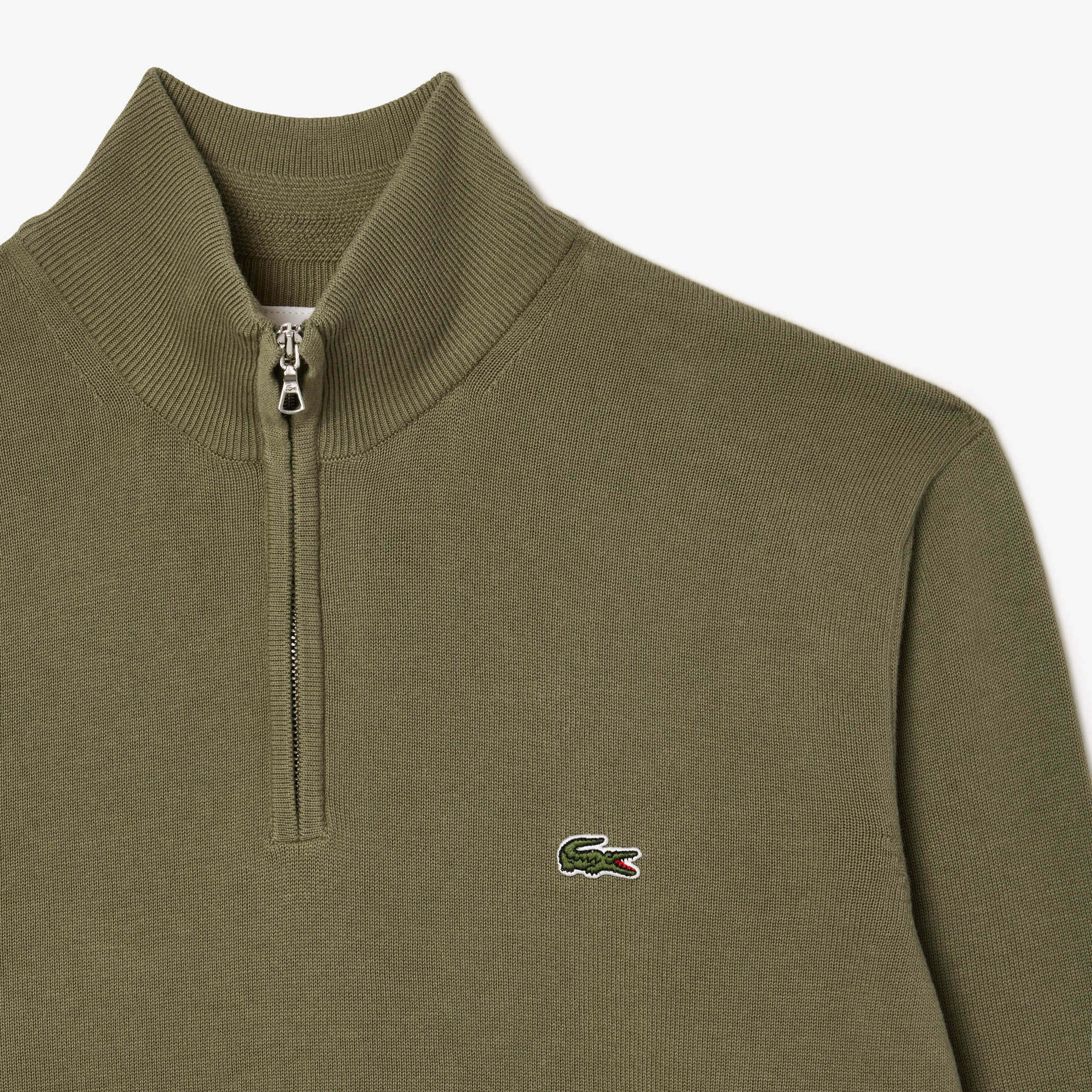 Lacoste Erkek Regular Fit Yarım Fermuarlı Organik Pamuk Haki