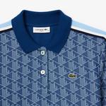 Kadın Slim Fit Monogram Koyu Mavi Polo