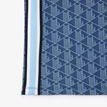 Kadın Slim Fit Monogram Koyu Mavi Polo