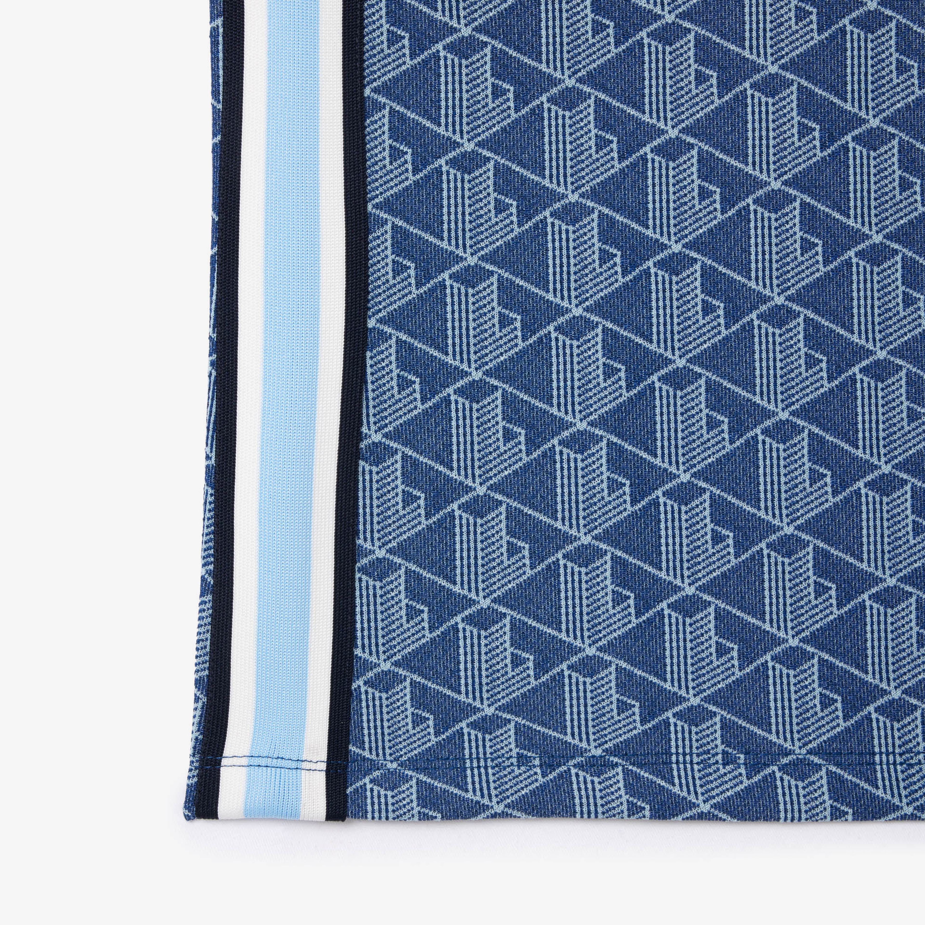 Kadın Slim Fit Monogram Koyu Mavi Polo