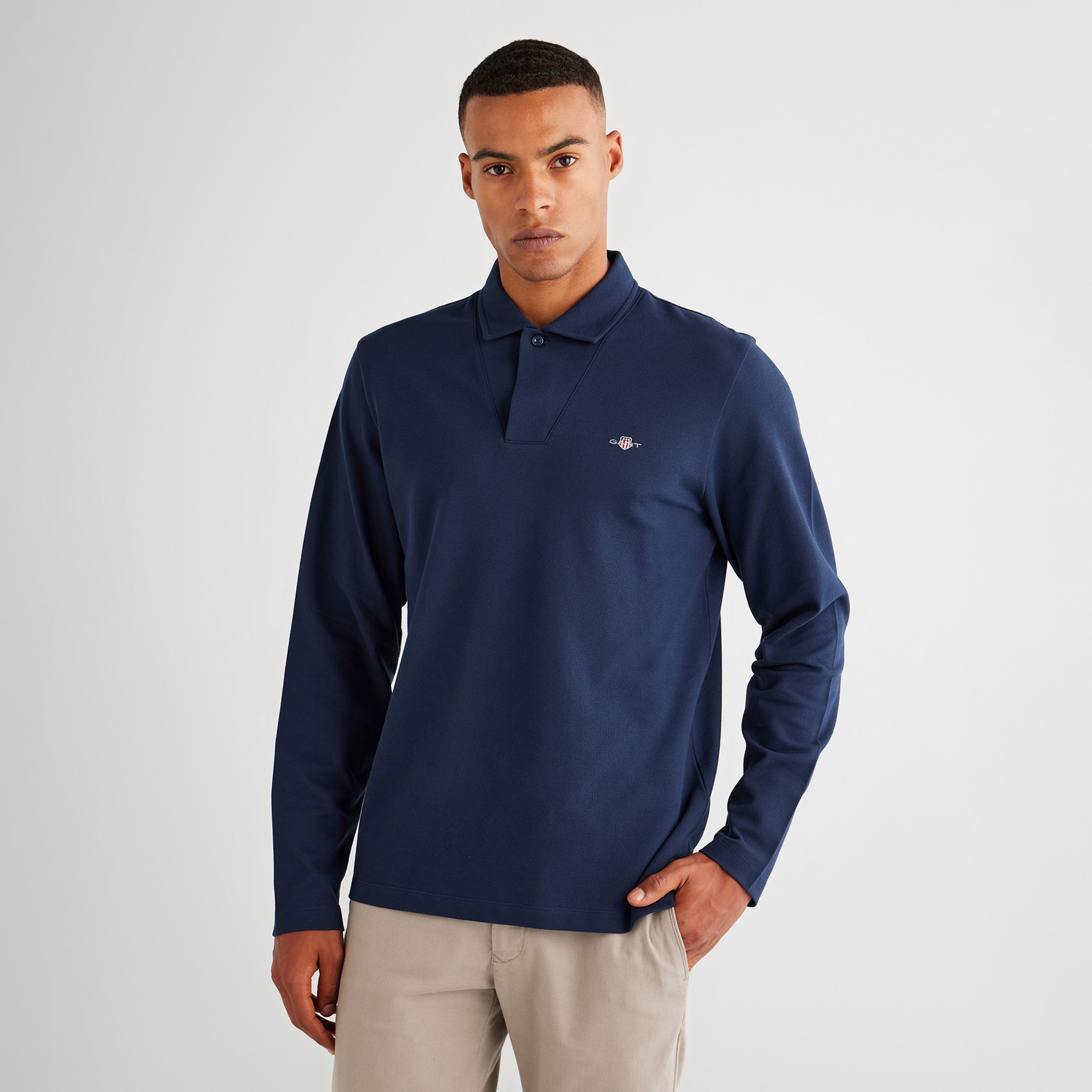 GANT Erkek Lacivert Slim Fit Polo