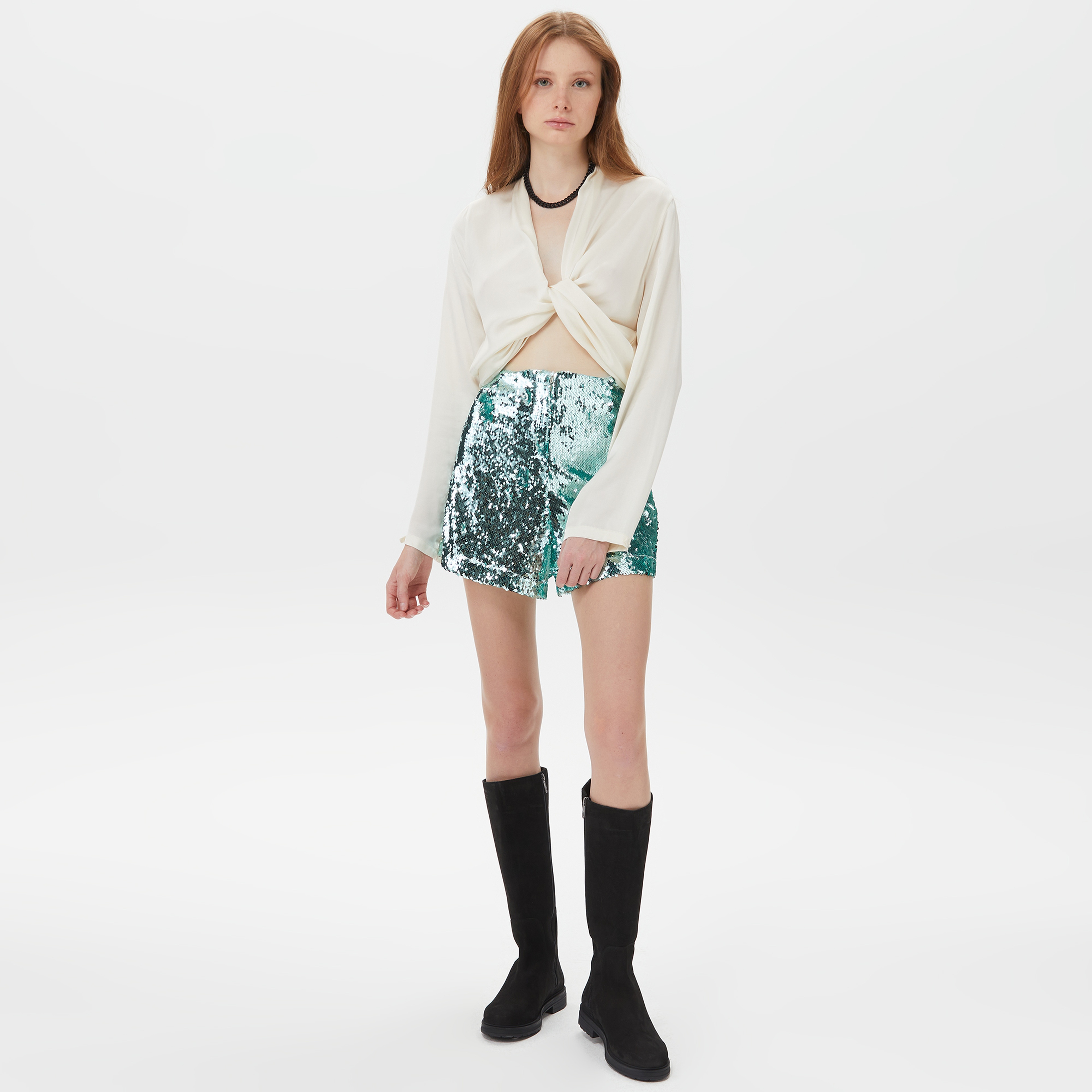 Sorbe Wrap Kadın Ekru Gömlek