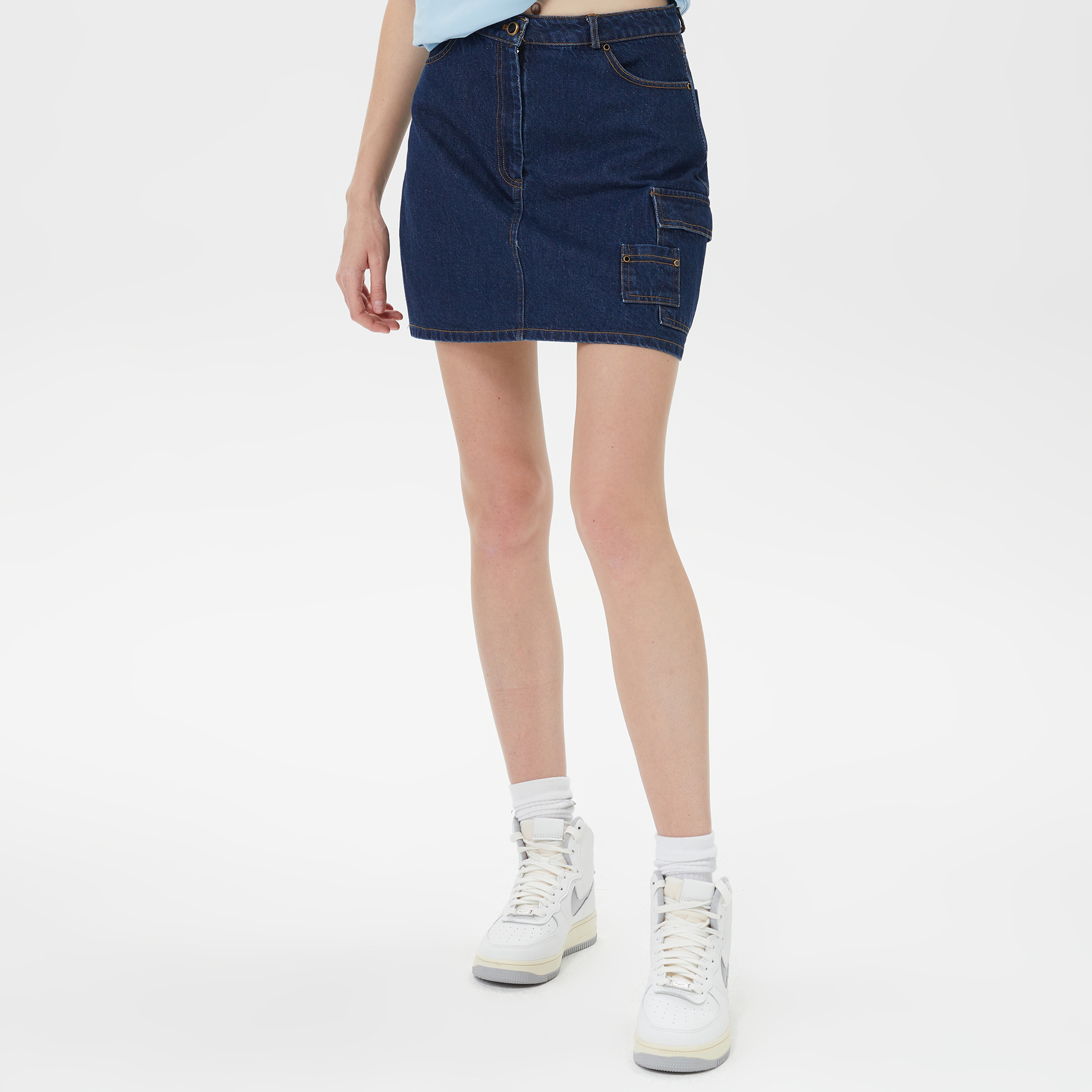 Sorbe Kadın Lacivert Etek