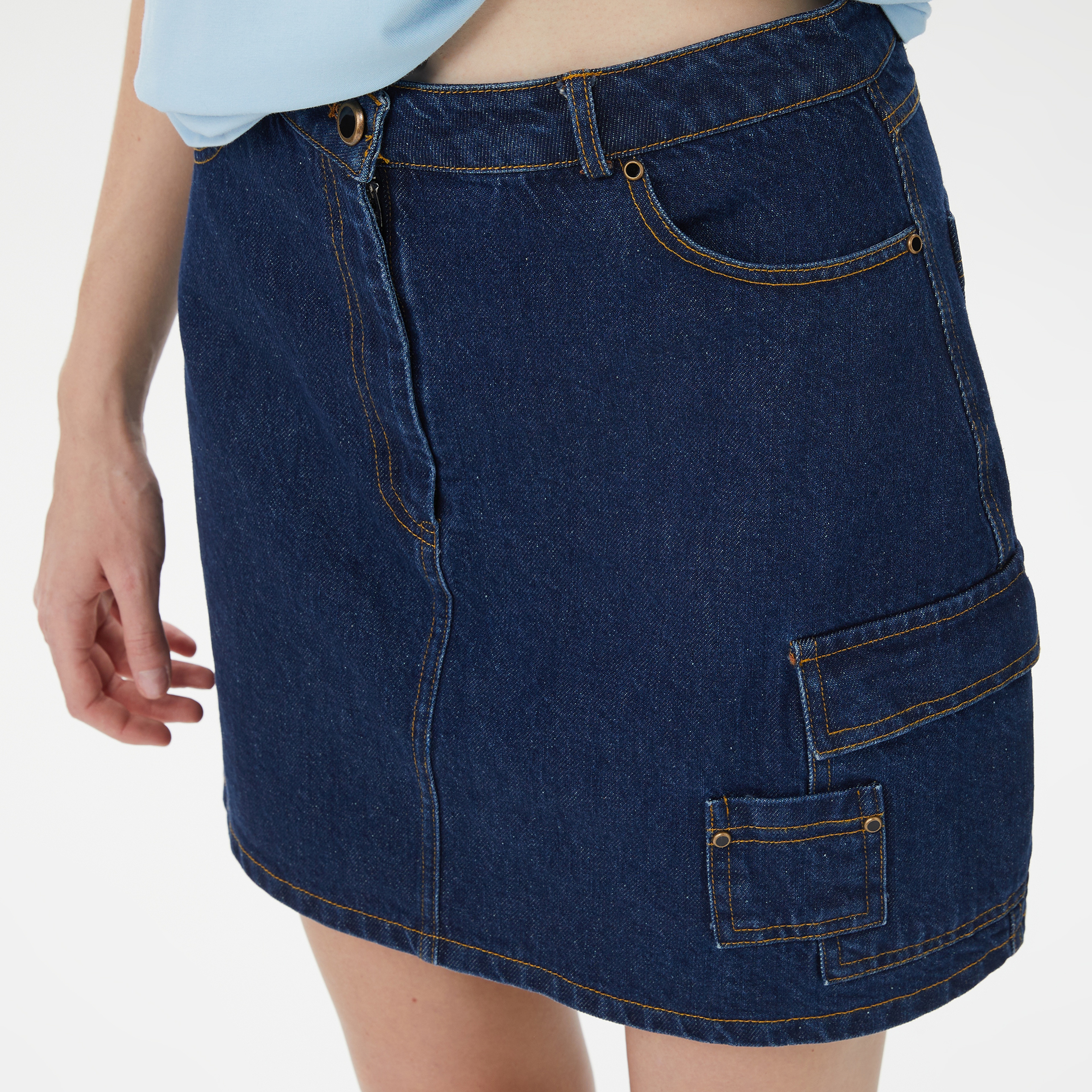 Sorbe Kadın Lacivert Etek