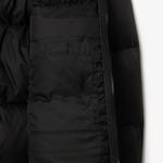 Erkek Relaxed Fit Kapüşonlu Siyah Şişme Mont