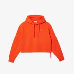 Kadın Relaxed Fit Kapüşonlu Turuncu Sweatshirt