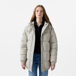 Kadın Relaxed Fit Kapüşonlu Gri Şişme Mont