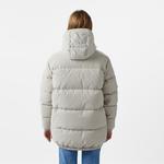 Kadın Relaxed Fit Kapüşonlu Gri Şişme Mont