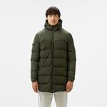 Erkek Kapüşonlu Koyu Yeşil Şişme Mont