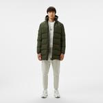 Erkek Kapüşonlu Koyu Yeşil Şişme Mont