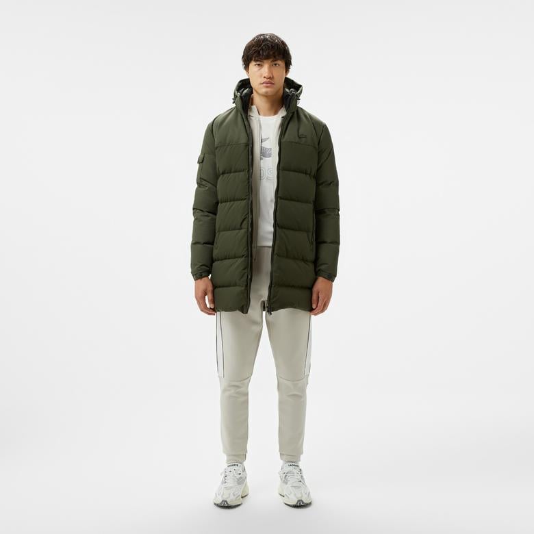 Erkek Kapüşonlu Koyu Yeşil Şişme Mont