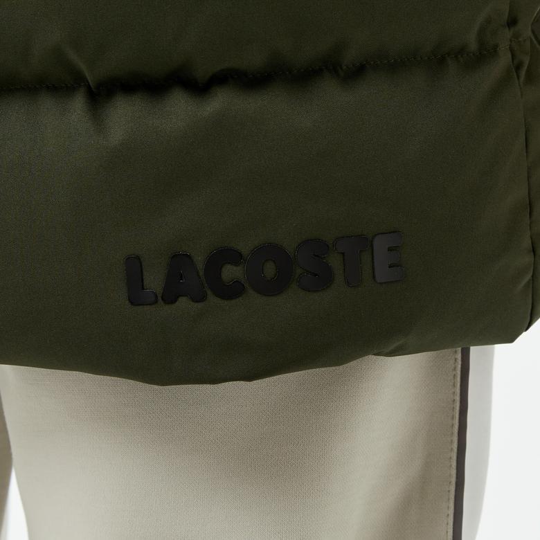 Erkek Kapüşonlu Koyu Yeşil Şişme Mont