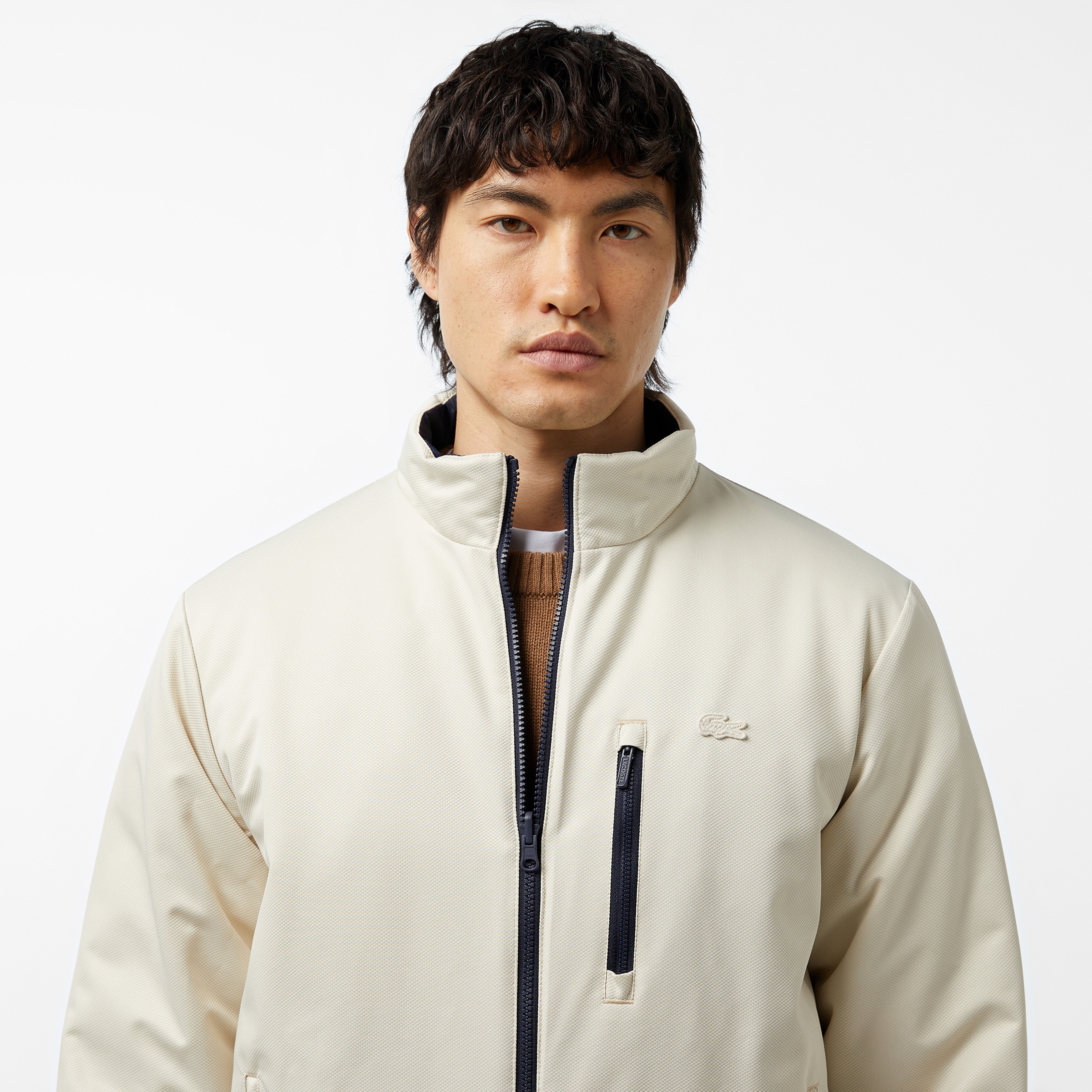 Erkek Regular Fit Dik Yaka Çift Taraflı Lacivert Mont