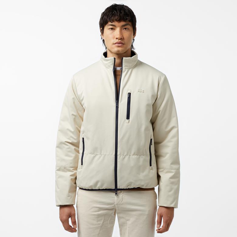 Erkek Regular Fit Dik Yaka Çift Taraflı Lacivert Mont