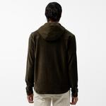 Erkek Relaxed Fit Kapüşonlu Koyu Yeşil Gömlek