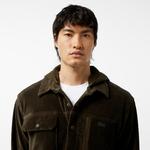 Erkek Relaxed Fit Kapüşonlu Koyu Yeşil Gömlek