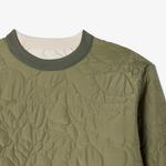 Kadın Oversize Fit Bisiklet Yaka Çift Taraflı Desenli Krem Sweatshirt