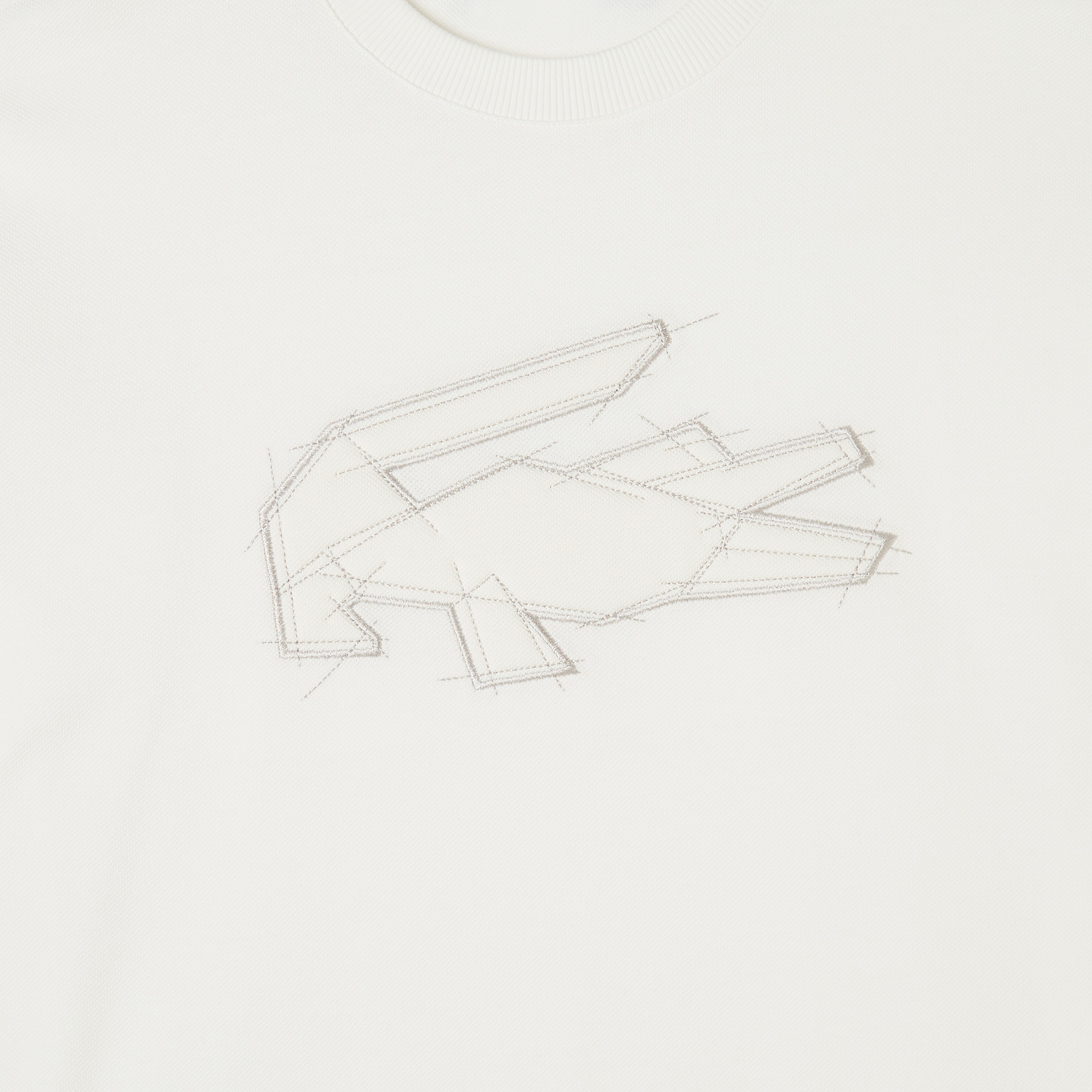 Erkek Oversize Fit Bisiklet Yaka Baskılı Beyaz T-Shirt