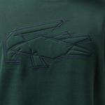 Erkek Oversize Fit Bisiklet Yaka Baskılı Koyu Yeşil T-Shirt