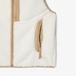 Erkek Dik Yaka Renk Bloklu Beyaz Yelek