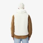 Erkek Dik Yaka Renk Bloklu Beyaz Yelek