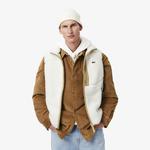 Erkek Dik Yaka Renk Bloklu Beyaz Yelek