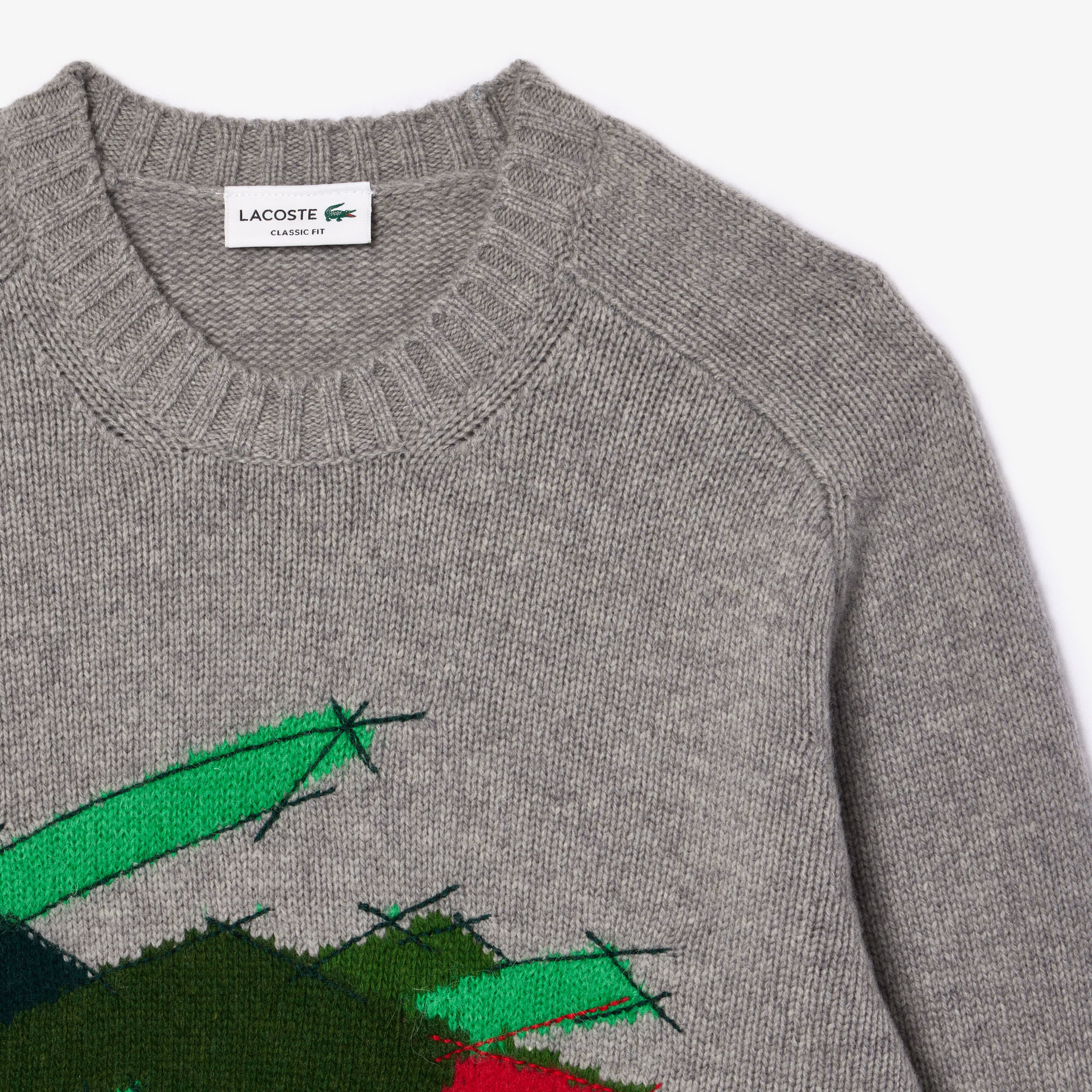 Erkek Classic Fit Bisiklet Yaka Yün Gri Kazak