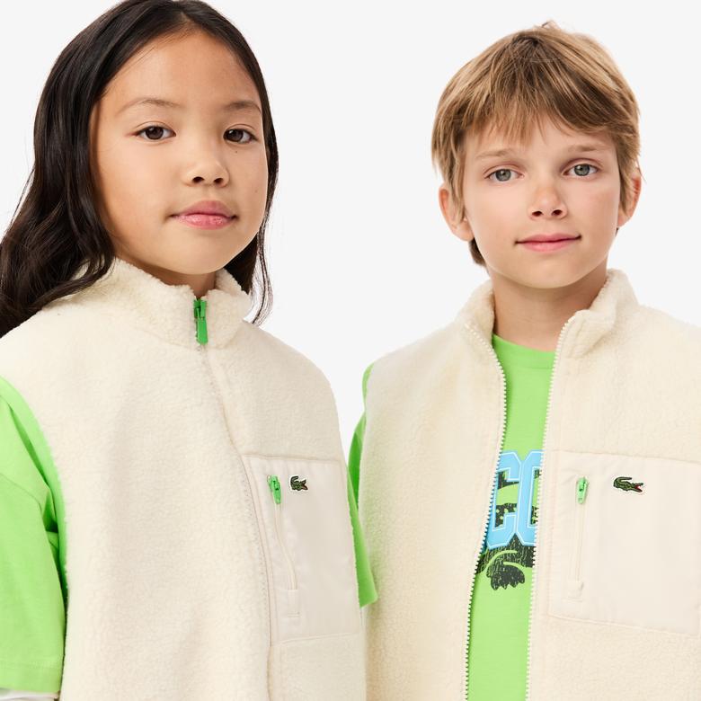 Çocuk Dik Yaka Bej Yelek