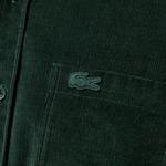 Erkek Regular Fit Düğmeli Yaka Koyu Yeşil Gömlek