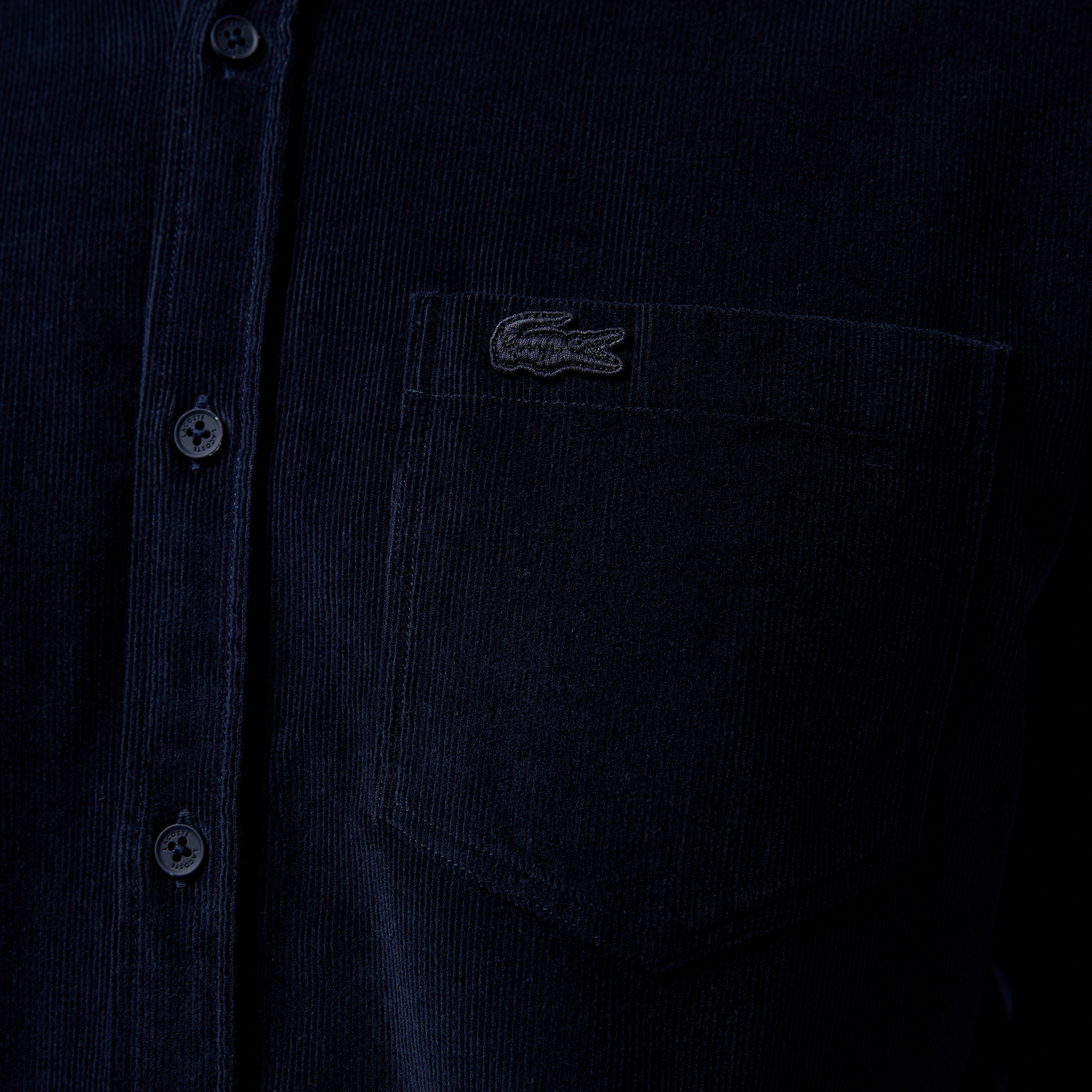 Erkek Regular Fit Düğmeli Yaka Lacivert Gömlek