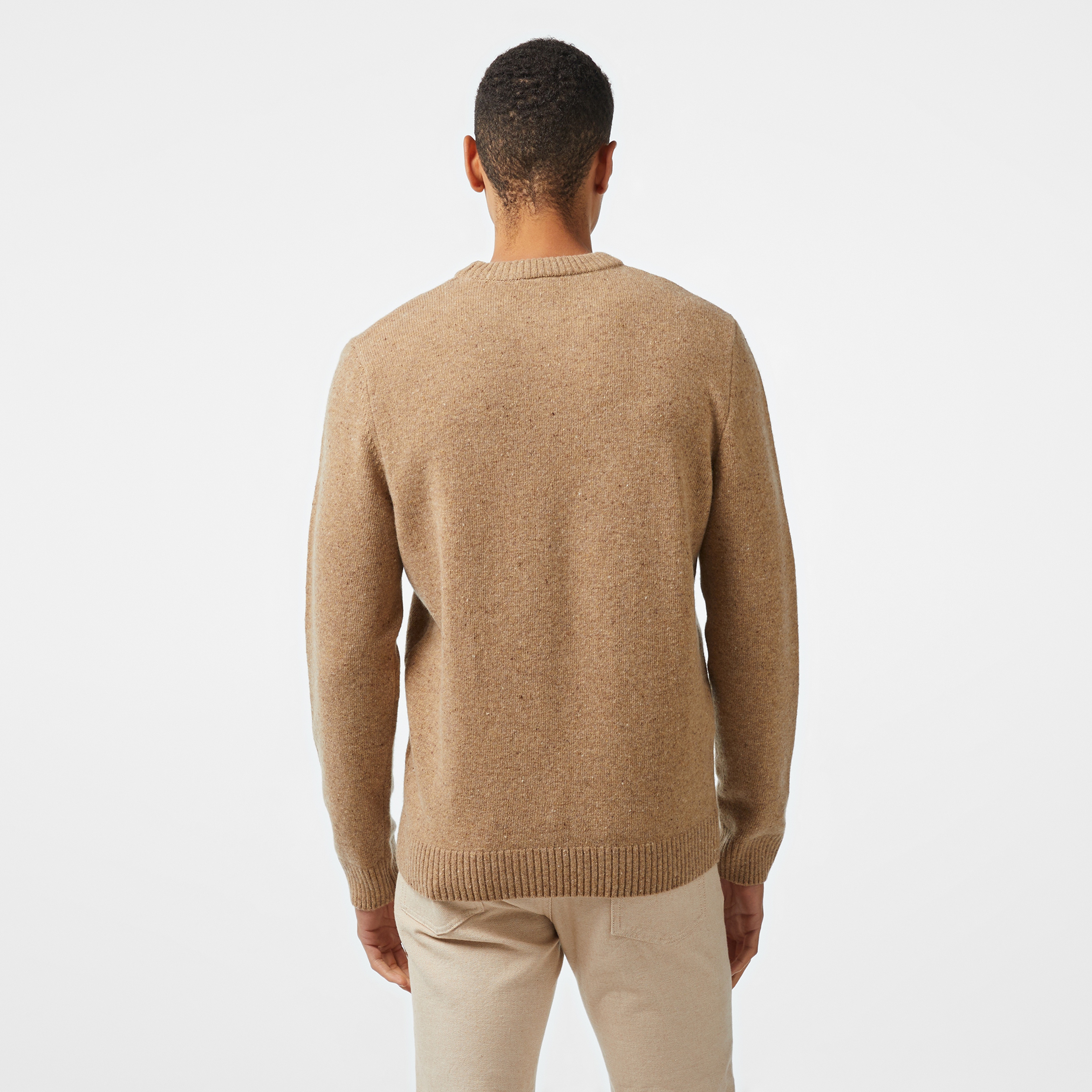 Erkek Regular Fit Bisiklet Yaka Kahverengi Triko